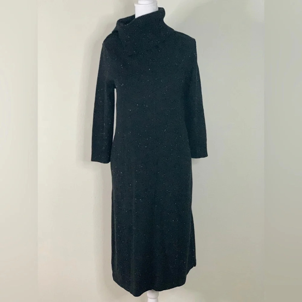 Talbots Tweed Sweater dress Split Neck petite size LP - Picture 2 of 16